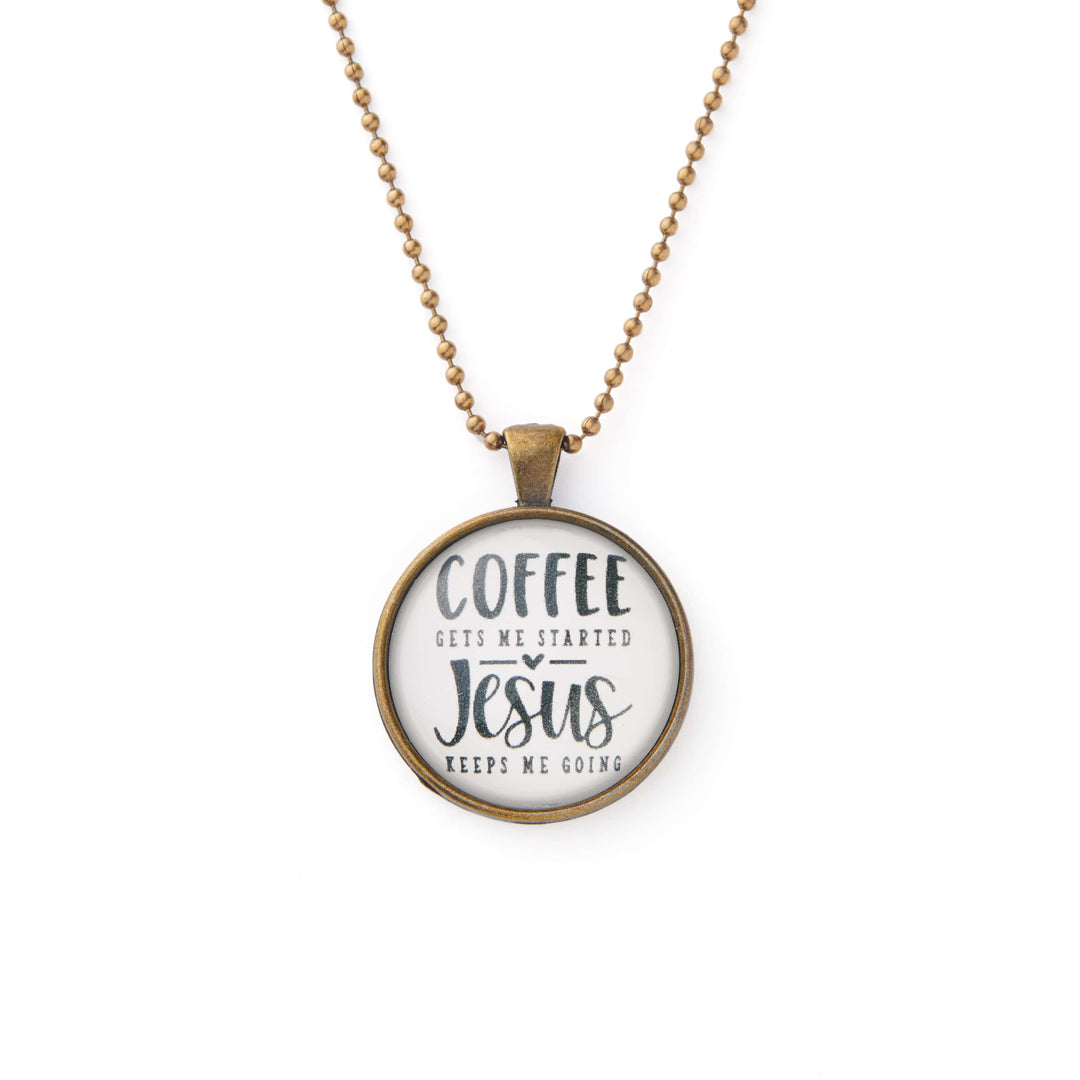 Vintage Sparrow Jewelry Classic Designs Coffee and Jesus Necklace