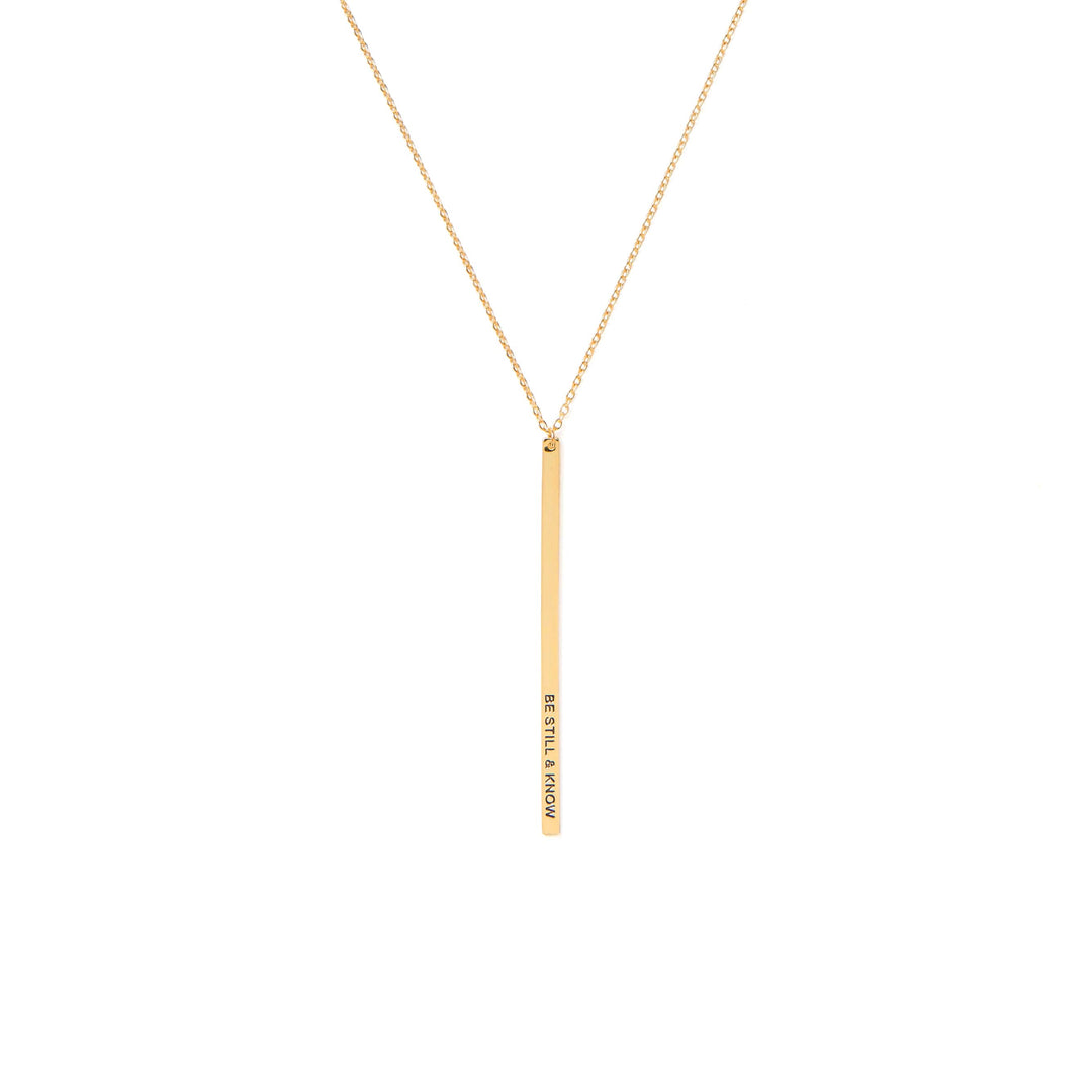 The Vintage Sparrow Jewelry 14k Bar Necklace Be Still and Know Jewelry