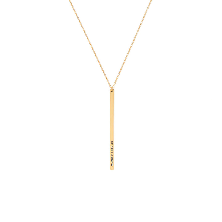 The Vintage Sparrow Jewelry 14k Bar Necklace Be Still and Know Jewelry