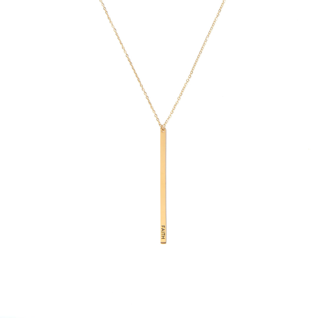 Vintage Sparrow Jewelry 14k Bar Faith Necklace 