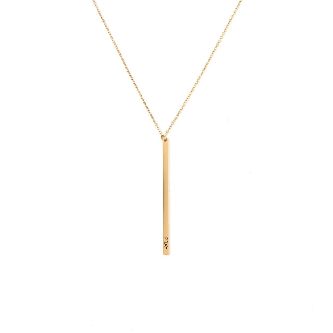 Vintage Sparrow Jewelry 14k Pray Bar Necklace