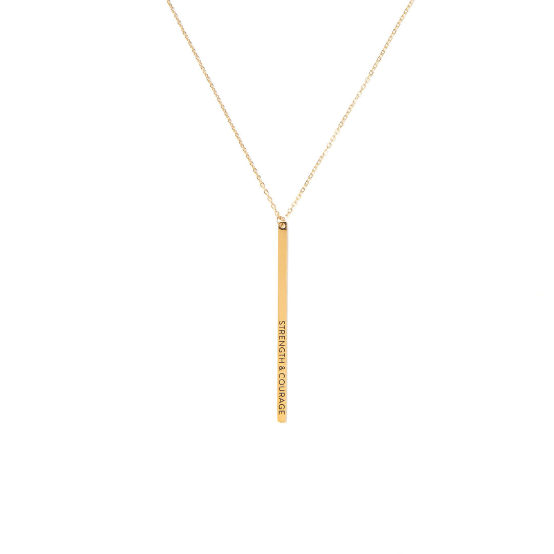 Vintage Sparrow Jewelry Strength and Courage 14k Minimal Necklace