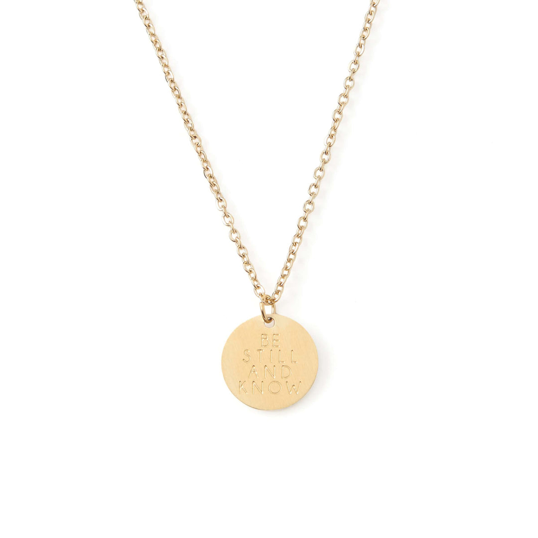 Vintage Sparrow Jewelry 14k Minimalist Necklace Be Still and Know