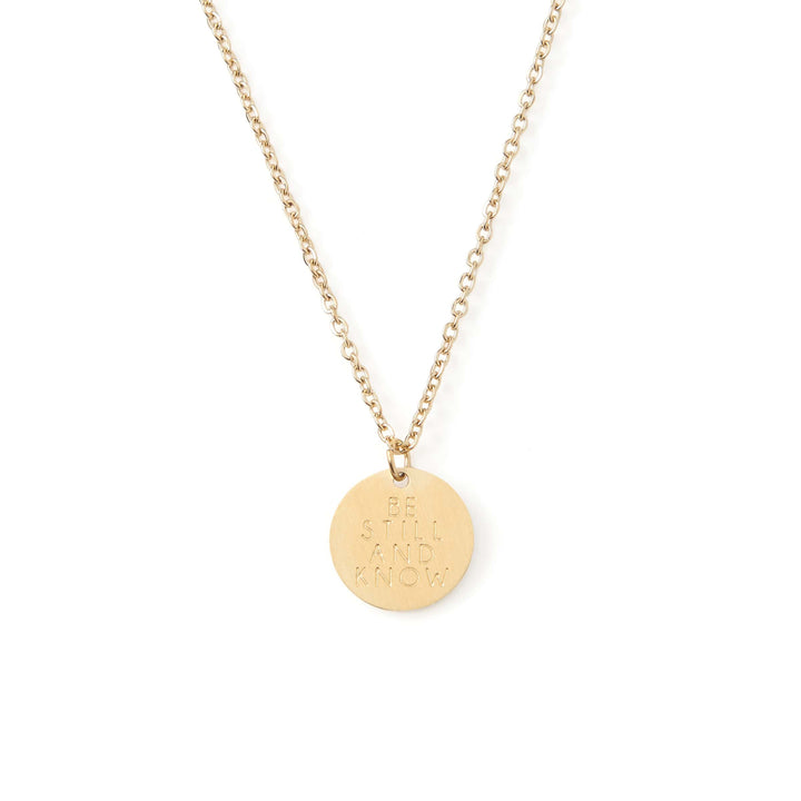 Vintage Sparrow Jewelry 14k Minimalist Necklace Be Still and Know