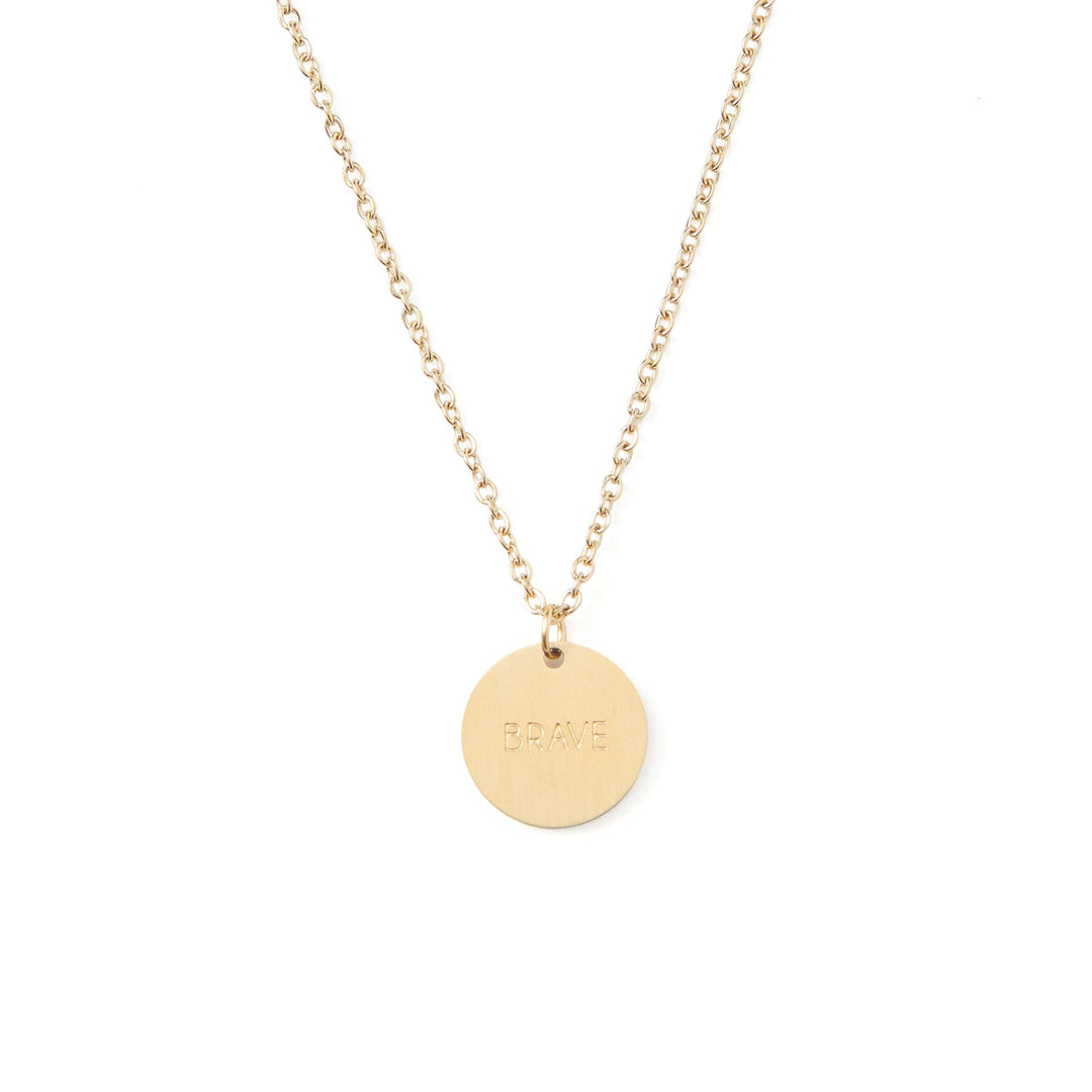 Vintage Sparrow Jewelry 14k minimalist brave matte necklace