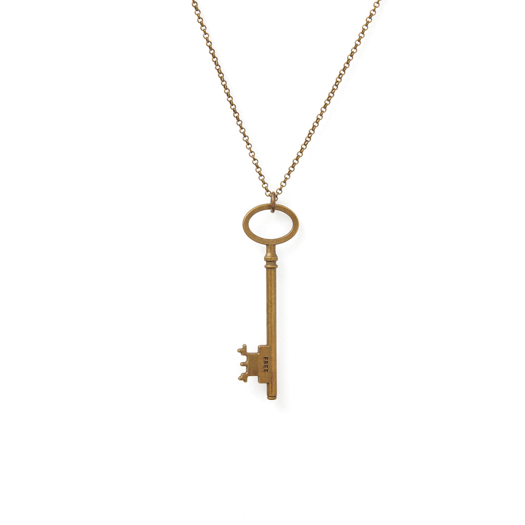 Vintage Sparrow Jewelry Bohemian Free Key Necklace
