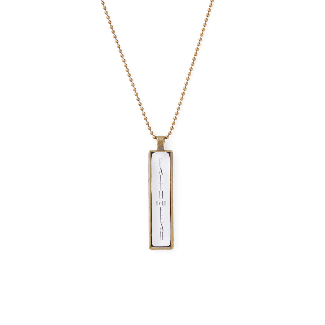 Vintage Sparrow Jewelry Faith Over Fear Classic Design Necklace