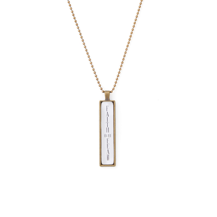 Vintage Sparrow Jewelry Faith Over Fear Classic Design Necklace