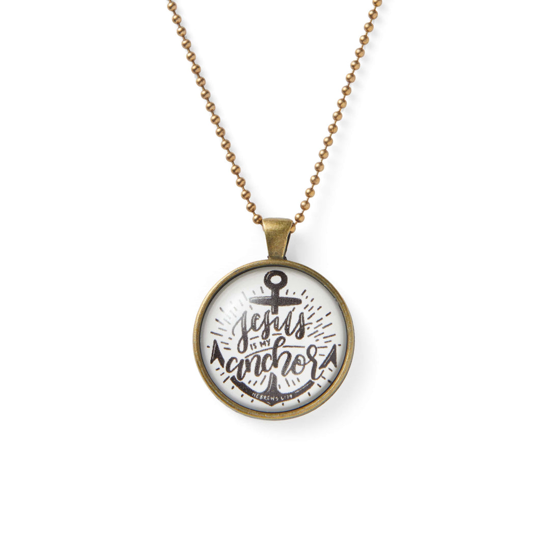 Vintage Sparrow Classic Design Jesus is My Anchor Necklace