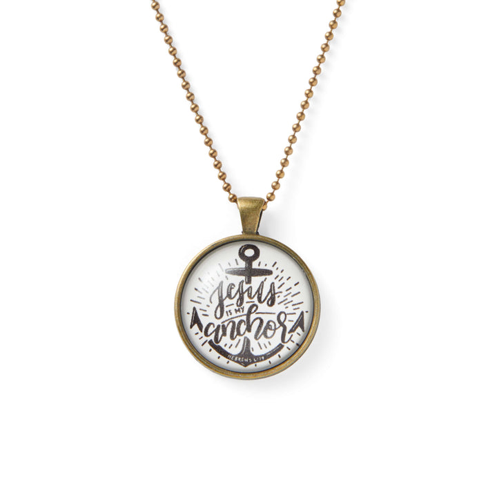 Vintage Sparrow Classic Design Jesus is My Anchor Necklace