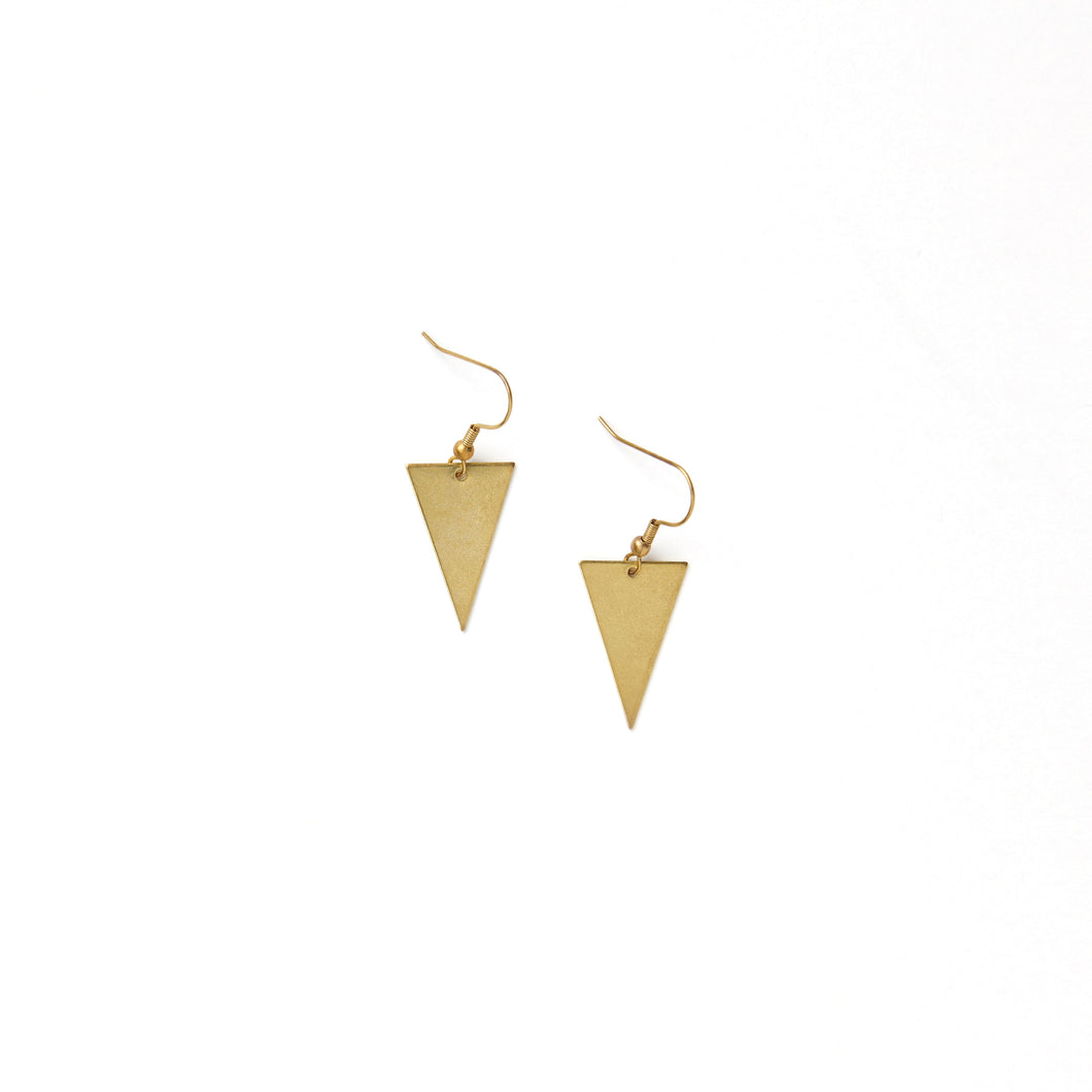 Tri Brass Earrings