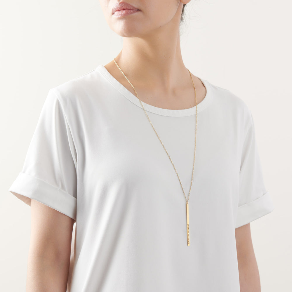 Vintage Sparrow Jewelry Strength and Courage 14k Minimal Necklace