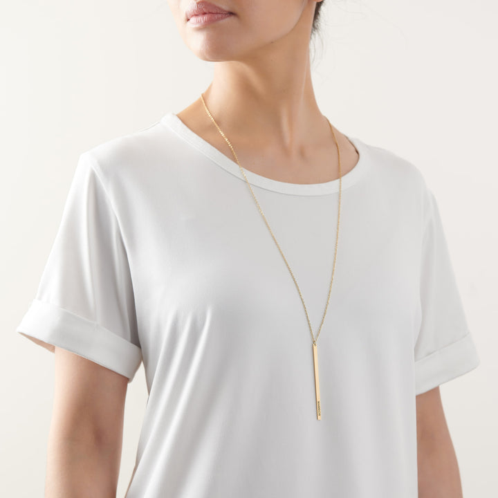Vintage Sparrow Jewelry 14k Minimal Warrior Necklace on model