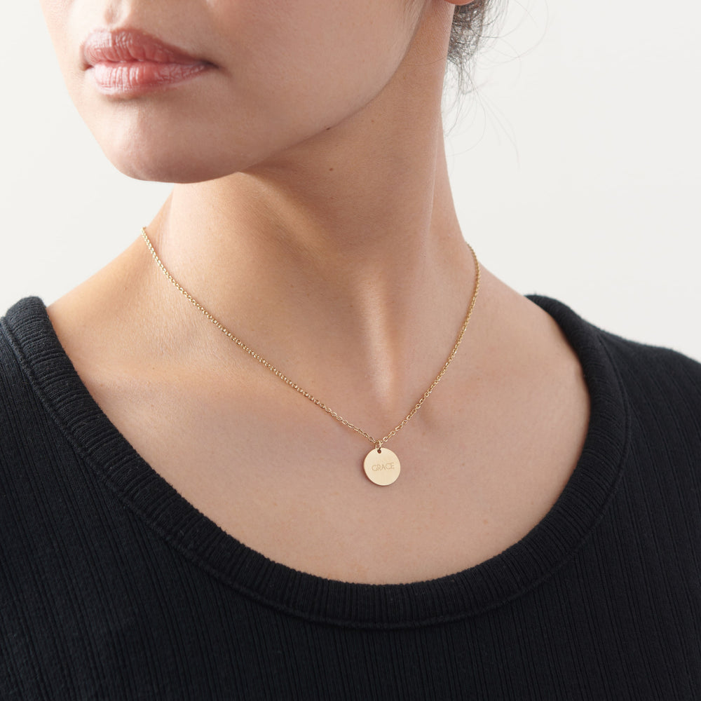 Vintage Sparrow Jewelry 14k Minimalist Grace Necklace on model