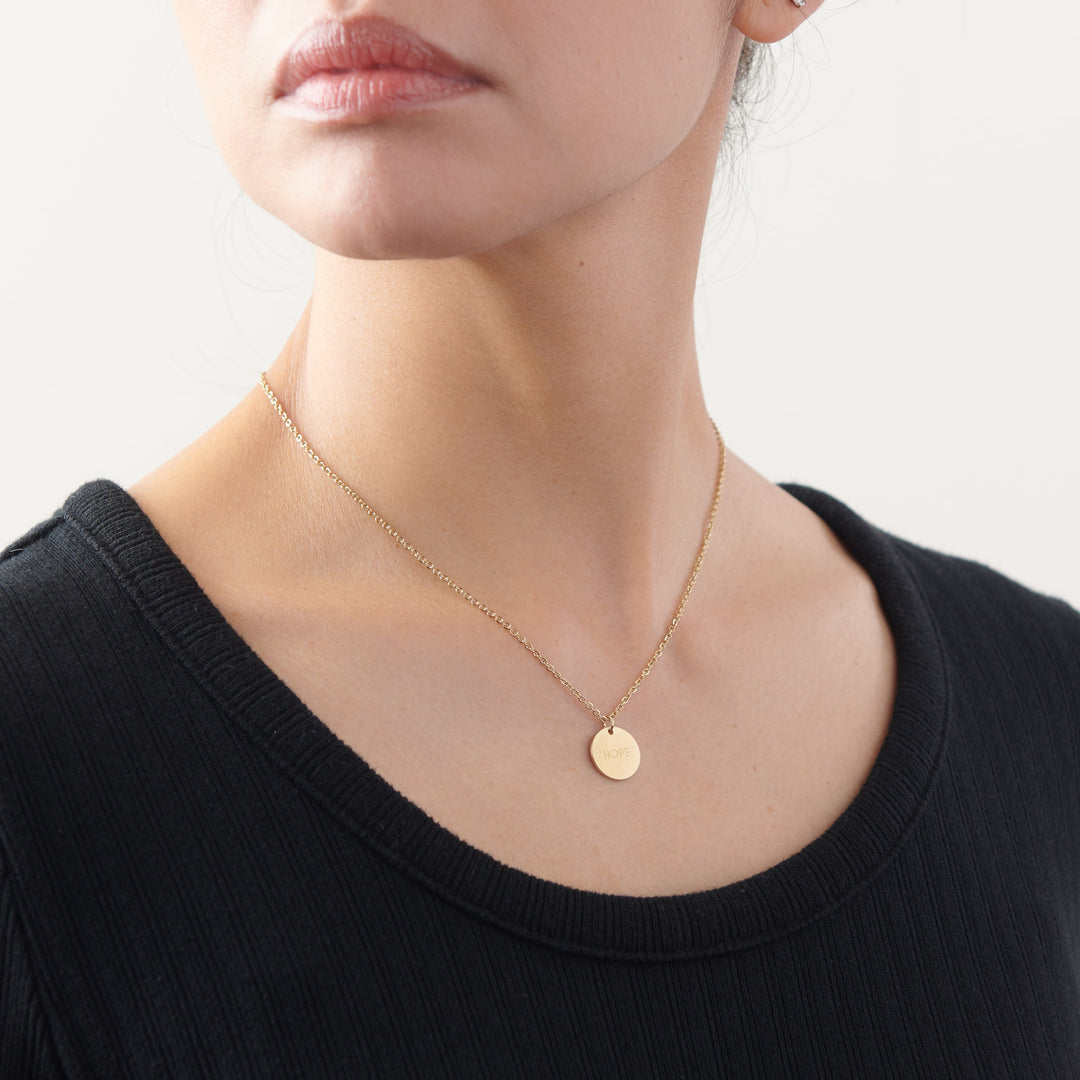 Vintage Sparrow Jewelry 14k Minimalist Hope Bold Matte Necklace