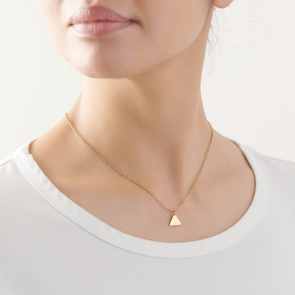 Vintage Sparrow Jewelry Triangle Faith Pendant Necklace on model
