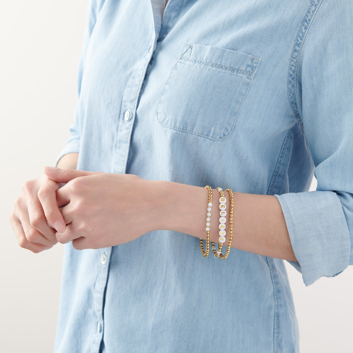 Vintage Sparrow Jewelry Believe Stack Bracelet Jewelry on model
