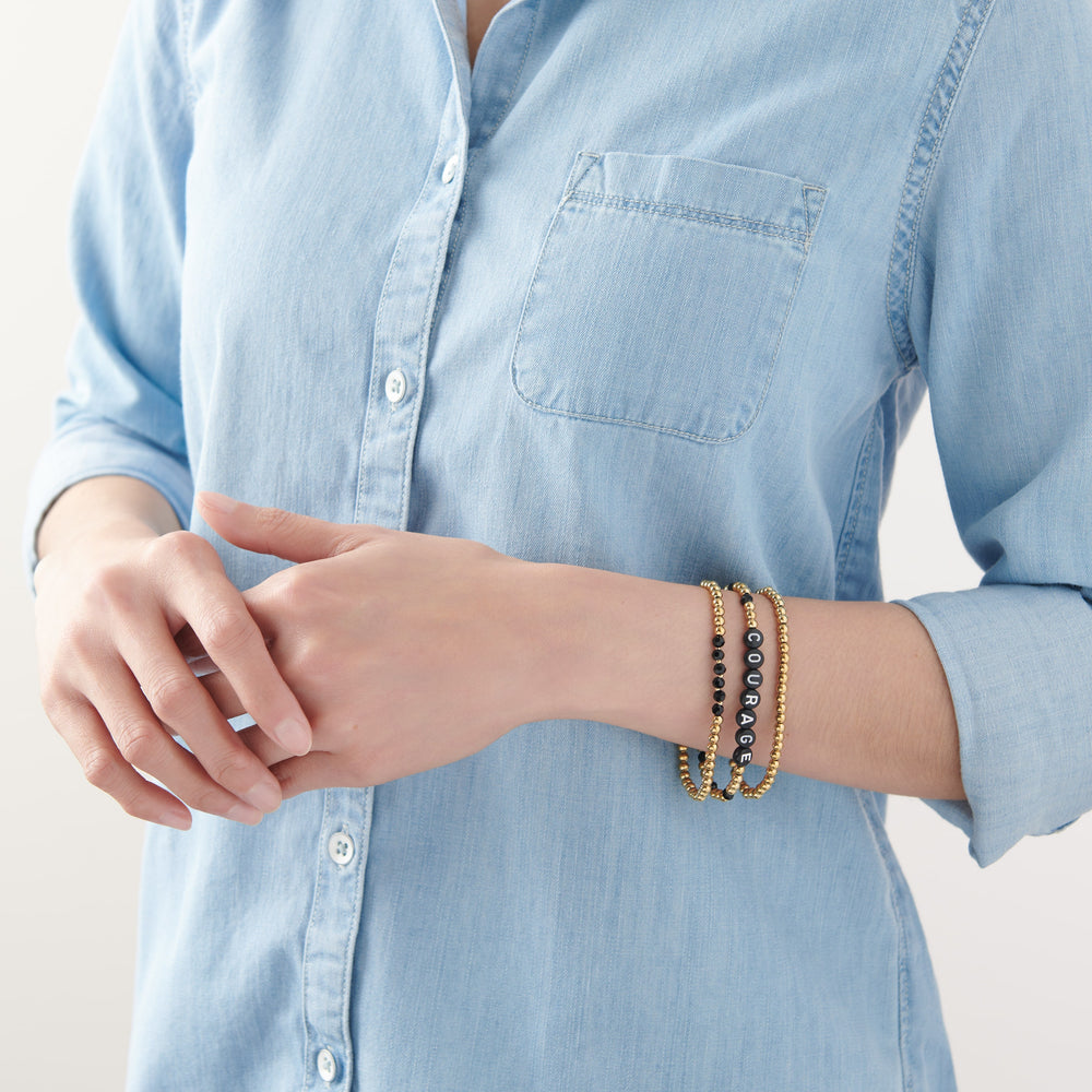 Vintage Sparrow Jewelry Courage Stack Bracelet on model