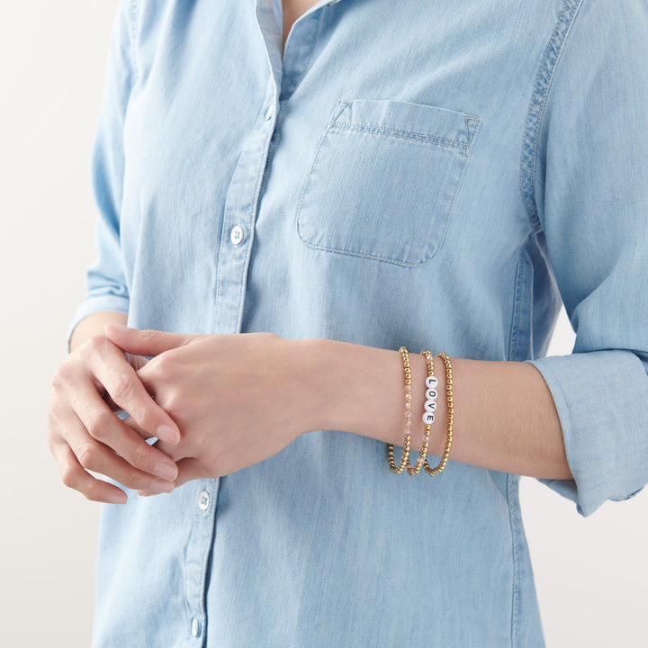 Vintage Sparrow Jewelry Love Stack Bracelet on model