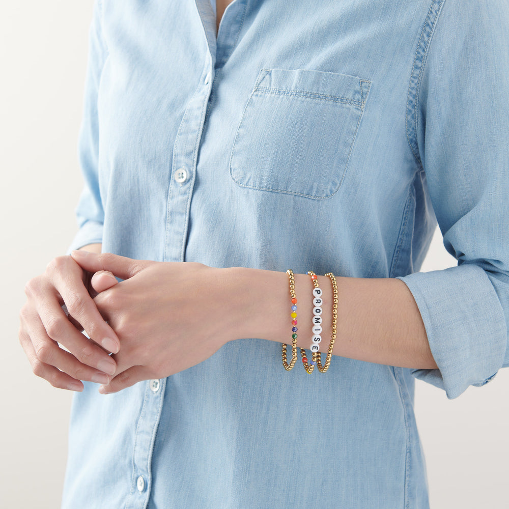 Vintage Sparrow Jewelry Promise Stack Bracelet on model