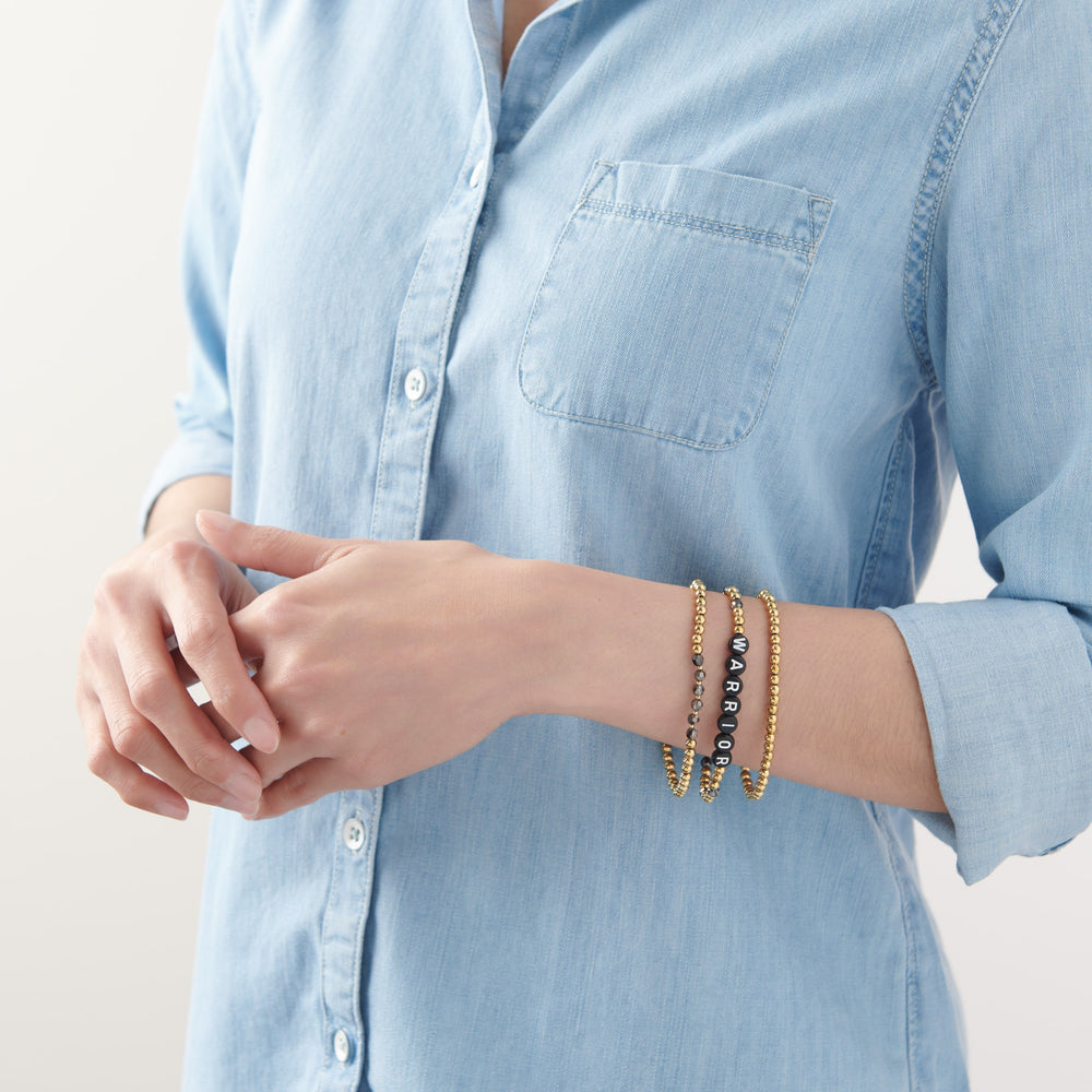 Vintage Sparrow Jewelry Warrior Stack Bracelet on model