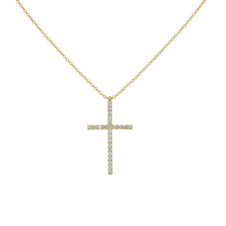 Cross Pave Pendant Gold
