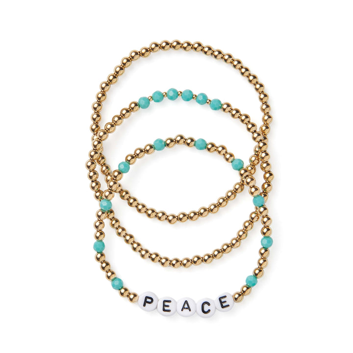 Vintage Sparrow Peace Stack Bracelet 