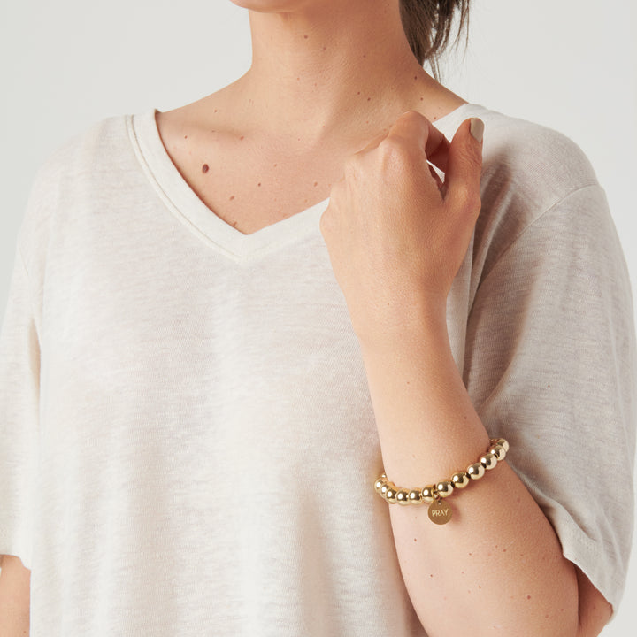 Serenity Stones Pray Gold Bracelet