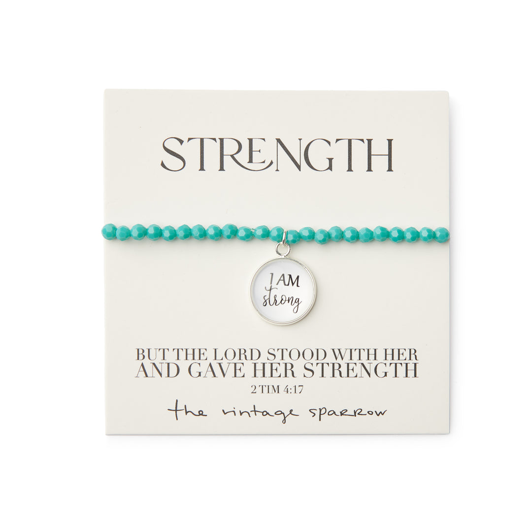 I Am Strong Teal Bracelet