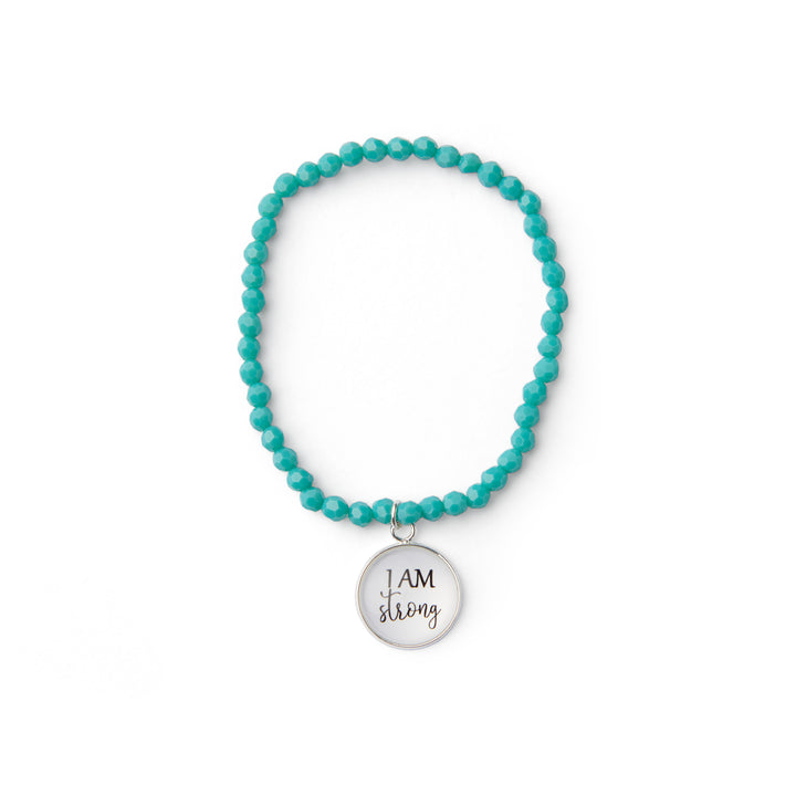 I Am Strong Teal Bracelet