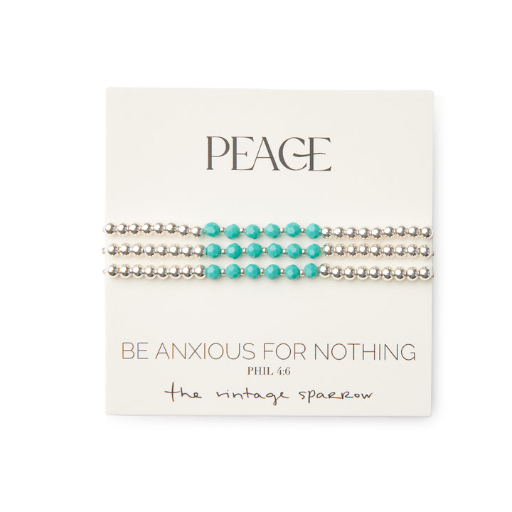 Peace Silver Bracelet Set