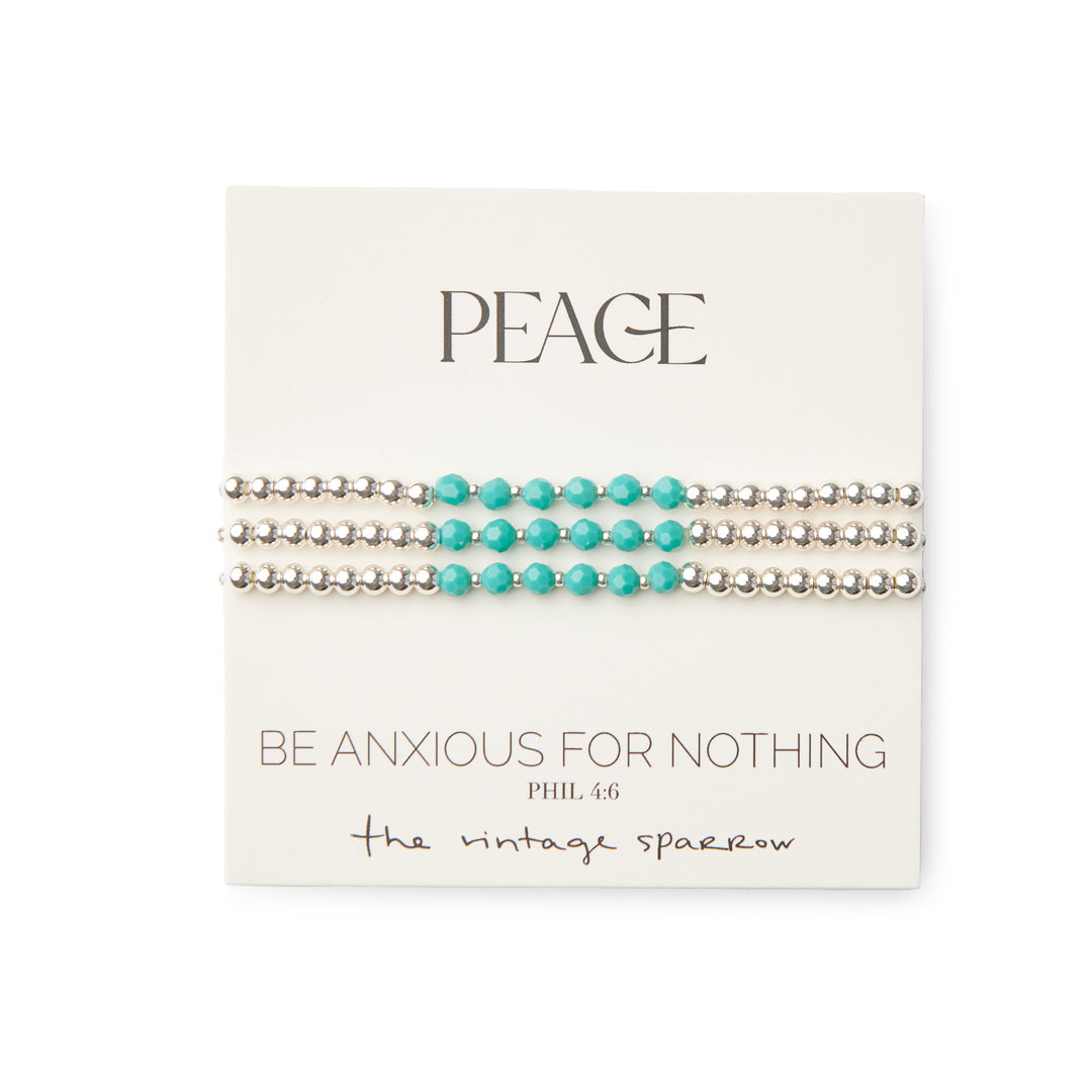 Peace Silver Bracelet Set