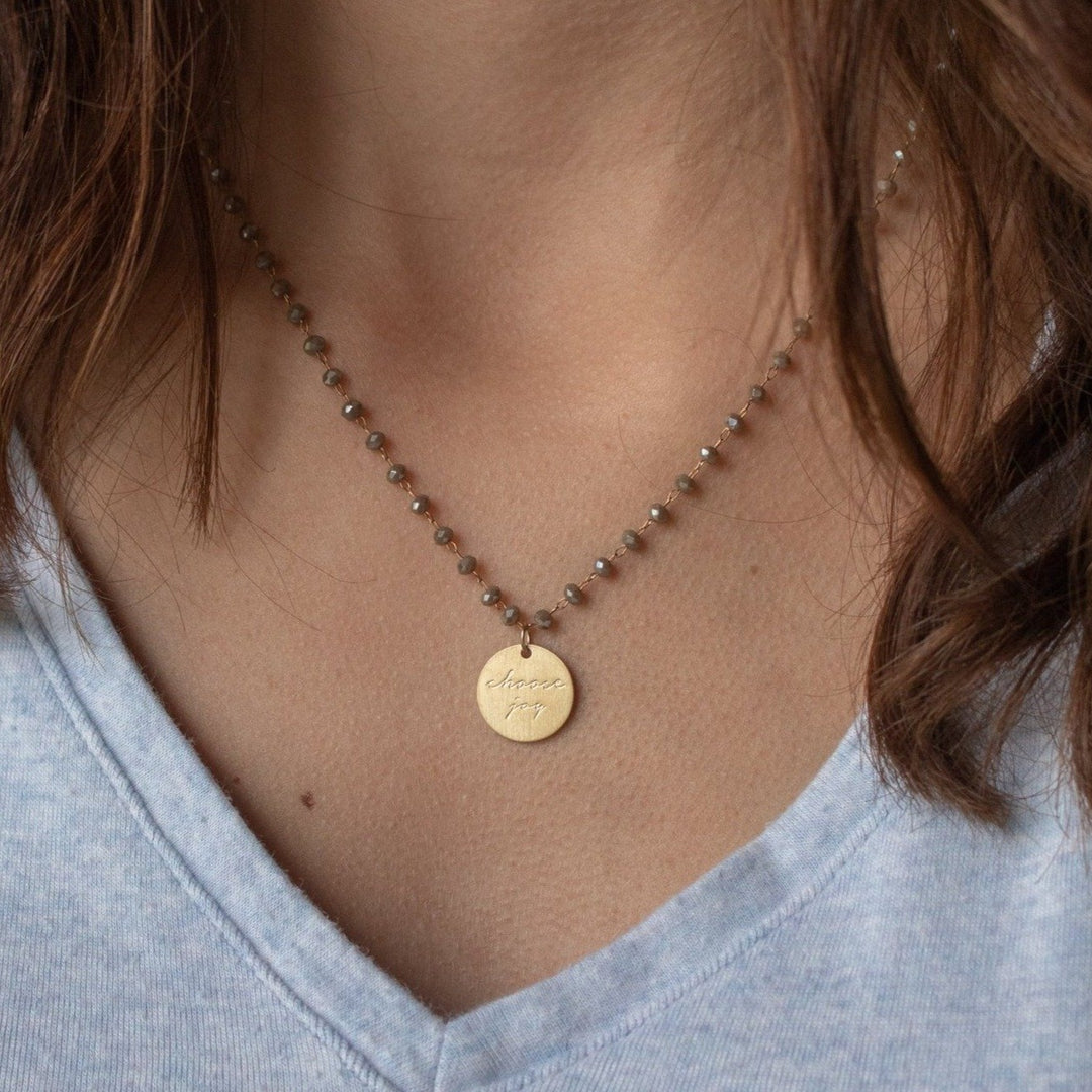 Serenity Stone Gray Pray Necklace