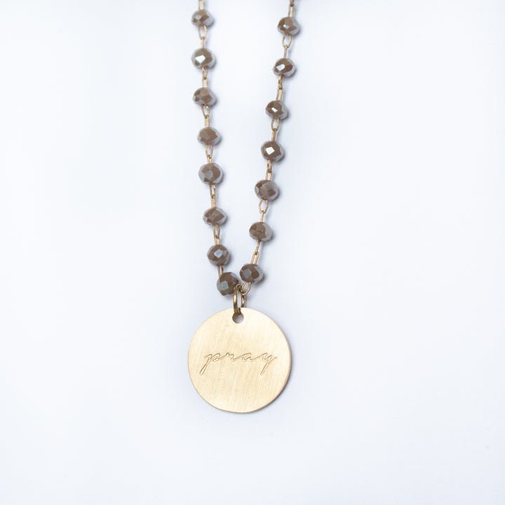 Serenity Stone Gray Pray Necklace