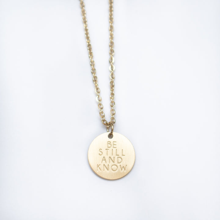 Vintage Sparrow Jewelry 14k Minimalist Necklace Be Still and Know
