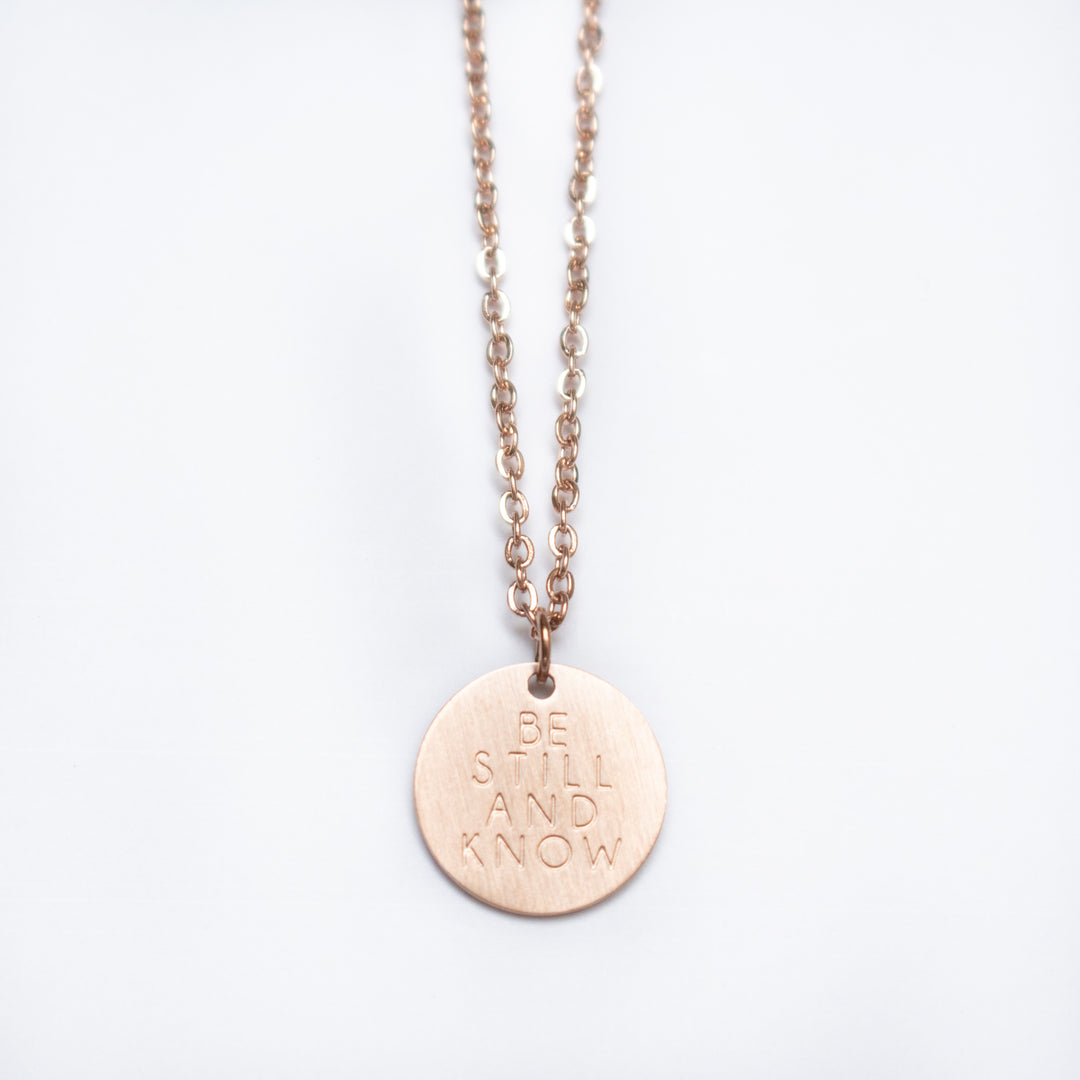 Vintage Sparrow Jewelry 14k Minimalist Necklace Be Still and Know