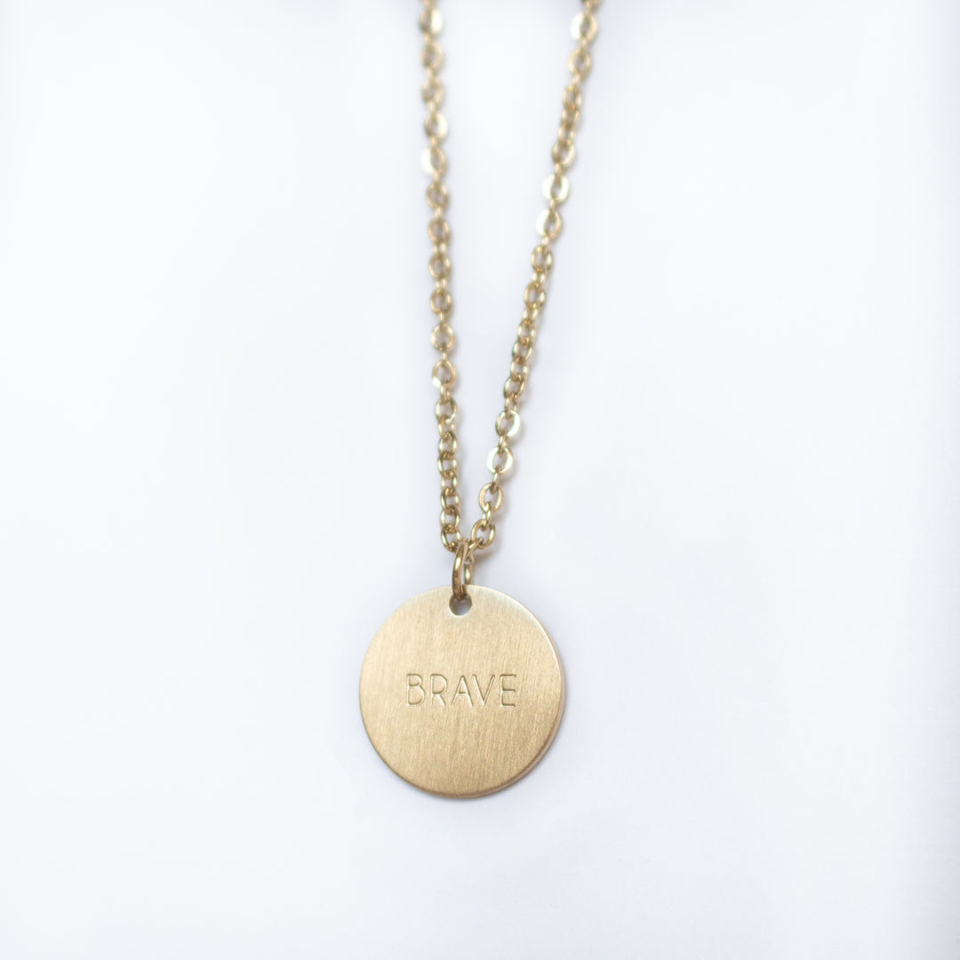 Vintage Sparrow Jewelry 14k minimalist brave matte necklace
