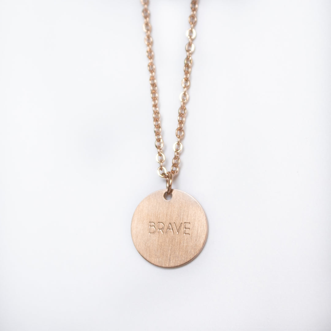 Vintage Sparrow Jewelry 14k minimalist brave matte necklace