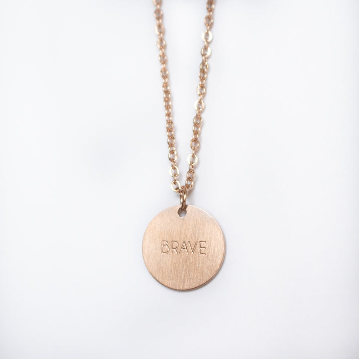 Vintage Sparrow Jewelry 14k minimalist brave matte necklace