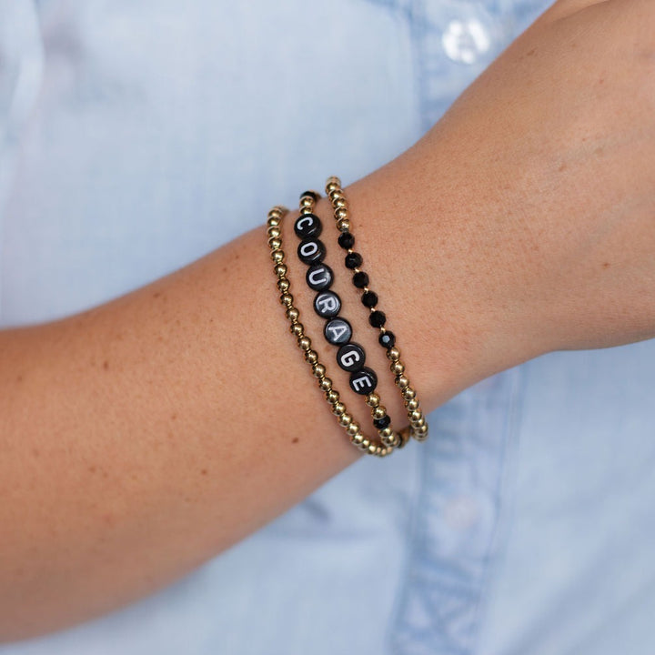 Vintage Sparrow Jewelry Courage Stack Bracelet on model