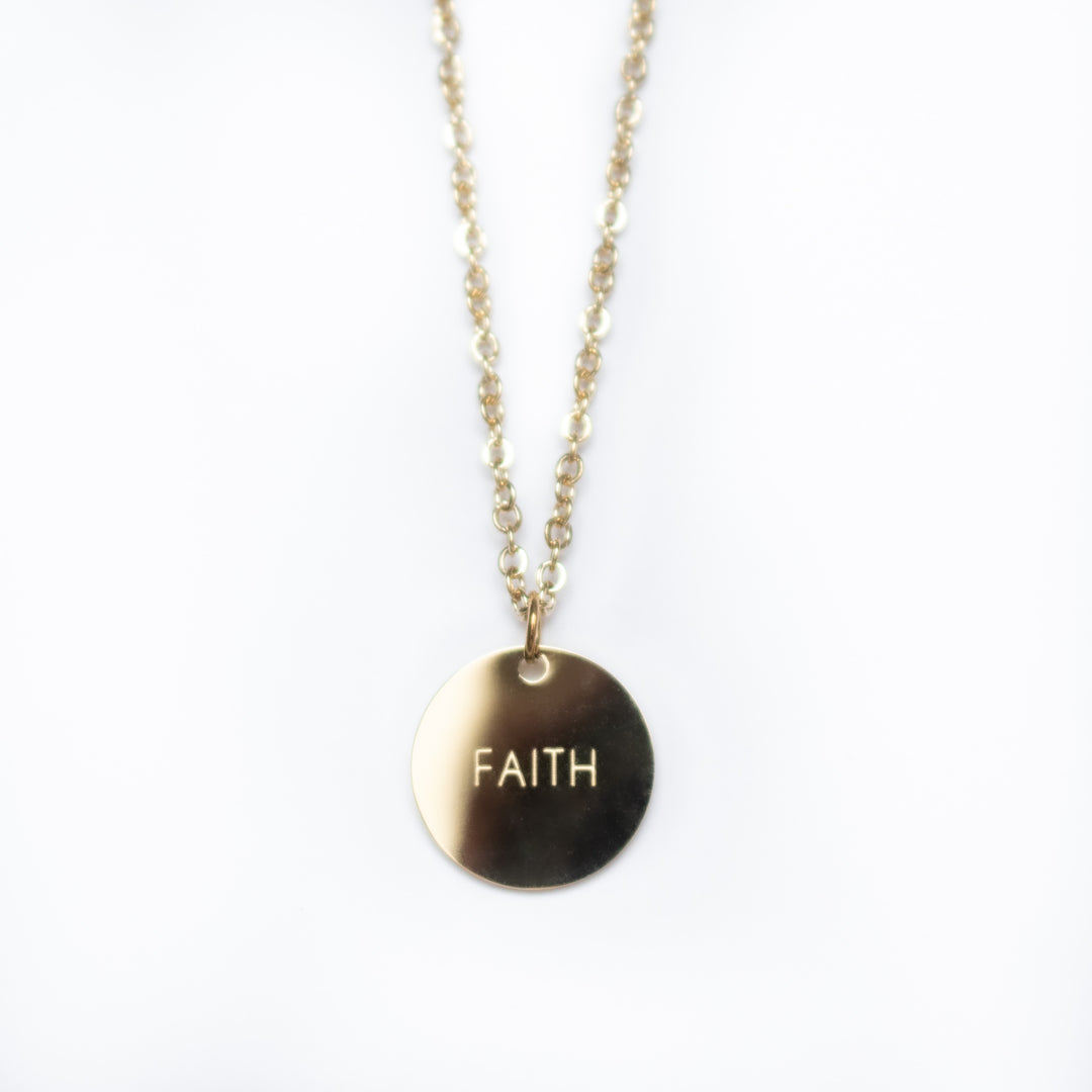Vintage Sparrow Jewelry 14k Minimalist Faith Shiny Bold Necklace