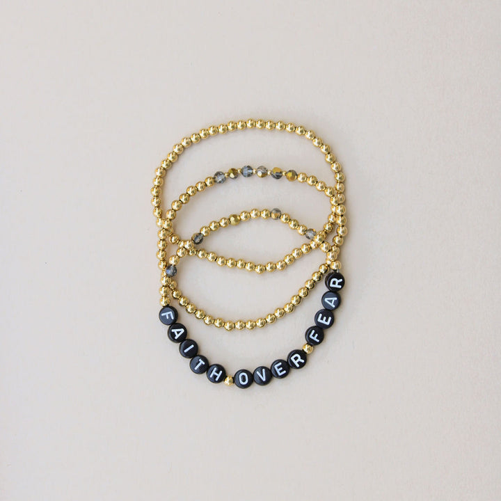 Vintage Sparrow Jewelry Faith Over Fear Stacked Bracelet