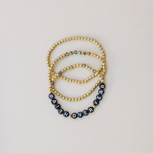 Faith Over Fear Bracelet Stack