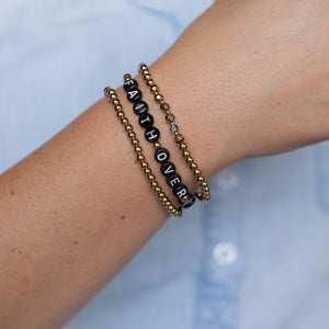 Faith Over Fear Bracelet Stack