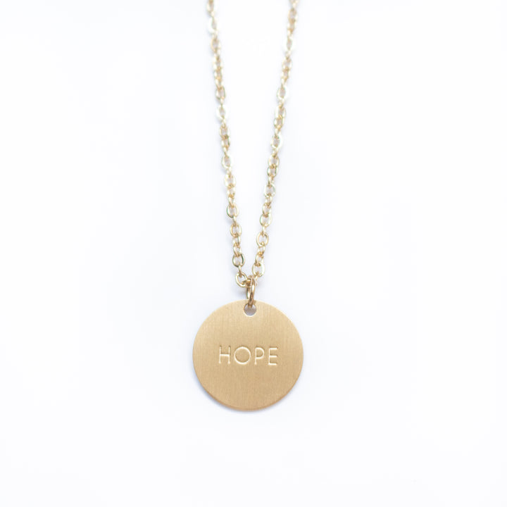 Vintage Sparrow Jewelry 14k Minimalist Hope Matte Bold Necklace