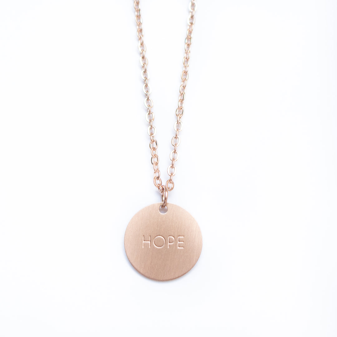 Vintage Sparrow Jewelry 14k Minimalist Hope Matte Bold Necklace