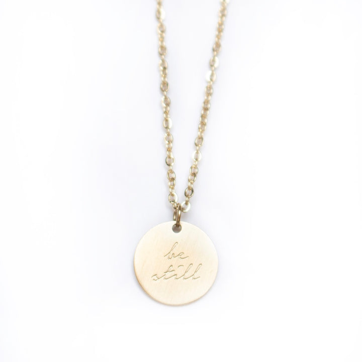 Vintage Sparrow Jewelry 14k Minimalist Necklace Be Still and Know