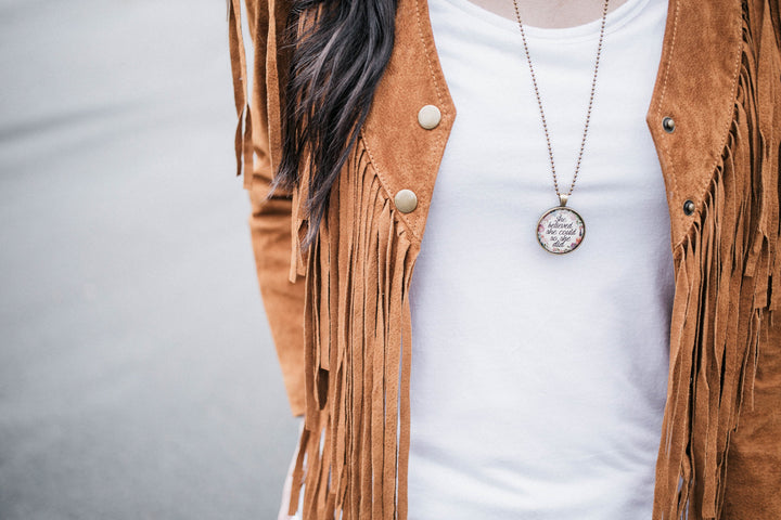 She Believed Necklace by The Vintage Sparrow