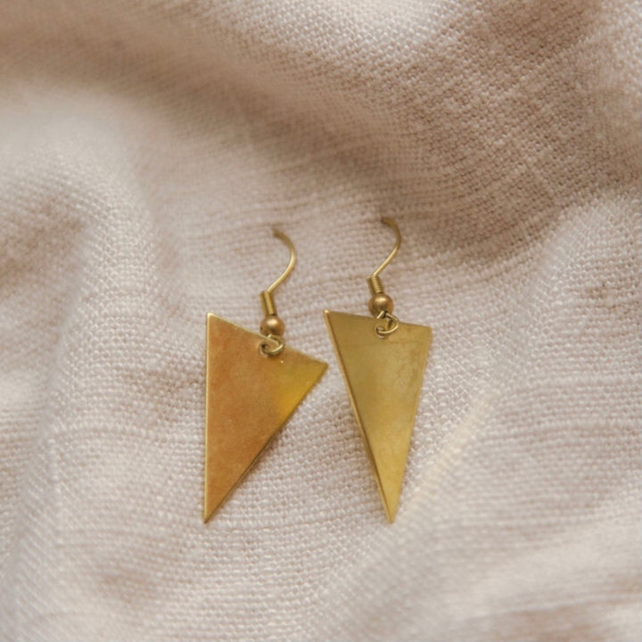Vintage Sparrow Jewelry Tri Brass Earrings
