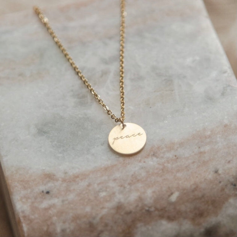 Vintage Sparrow 14k Peace Necklace